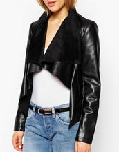 Forward Women PU Soft Leather Jackets Black Coat Motorcycle Outerwear Coat Cardigan Plus Size ILML