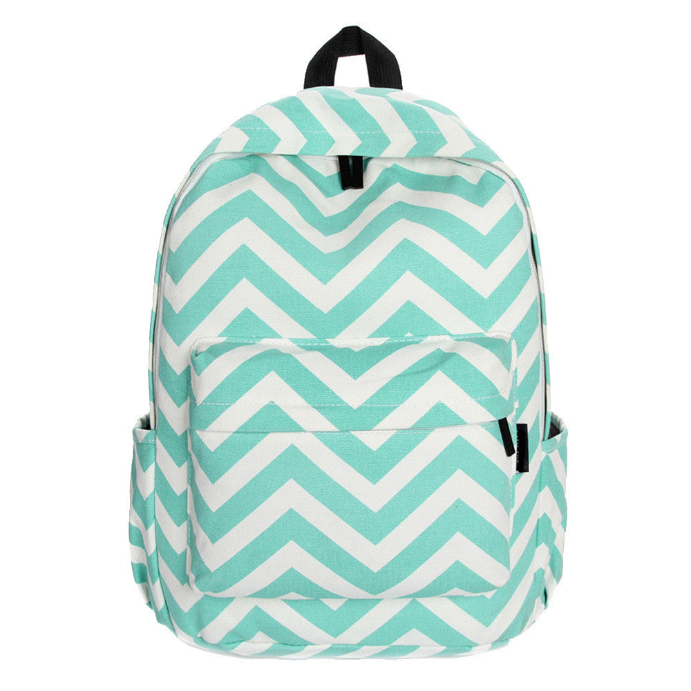 Forward Youth Trend Shoulder Bag Backpack Double-Shoulder Sweet Stripe Canvas Schoolbag for Teenagers Travel Bag ILML