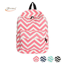 Forward Youth Trend Shoulder Bag Backpack Double-Shoulder Sweet Stripe Canvas Schoolbag for Teenagers Travel Bag ILML