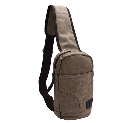 Forward Mens Casual Cavans Solid Color Zipper Shoulder Bag  ILML