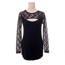 Forward Sexy Women Lace O-Neck Long Sleeve Lady Solid Casual Blouse Tops Blusas  ILML
