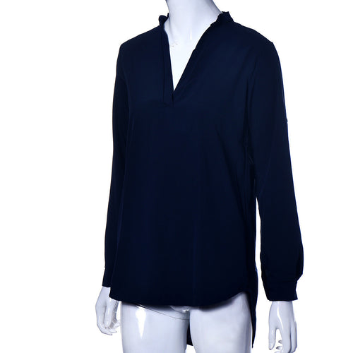 Forward Sexy Women Long Sleeve Tunic V Neck Loose Tops Casual Shirt Blouse Blusas Plus Size  ILML