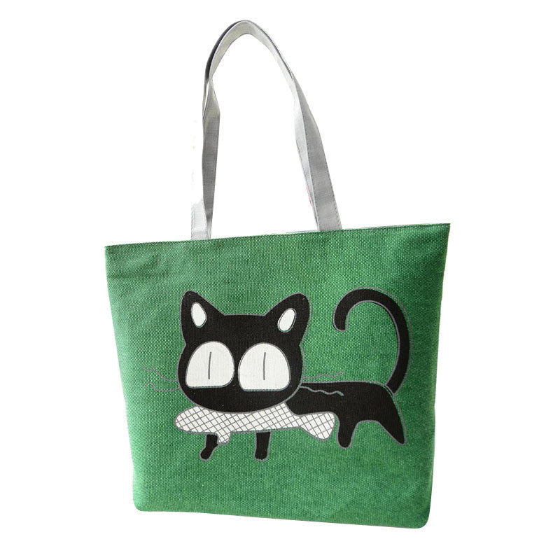 Forward Trend American Apparel Cat fish Printed Shoulder Bag Canvas Messenger Shopping Bags ILML
