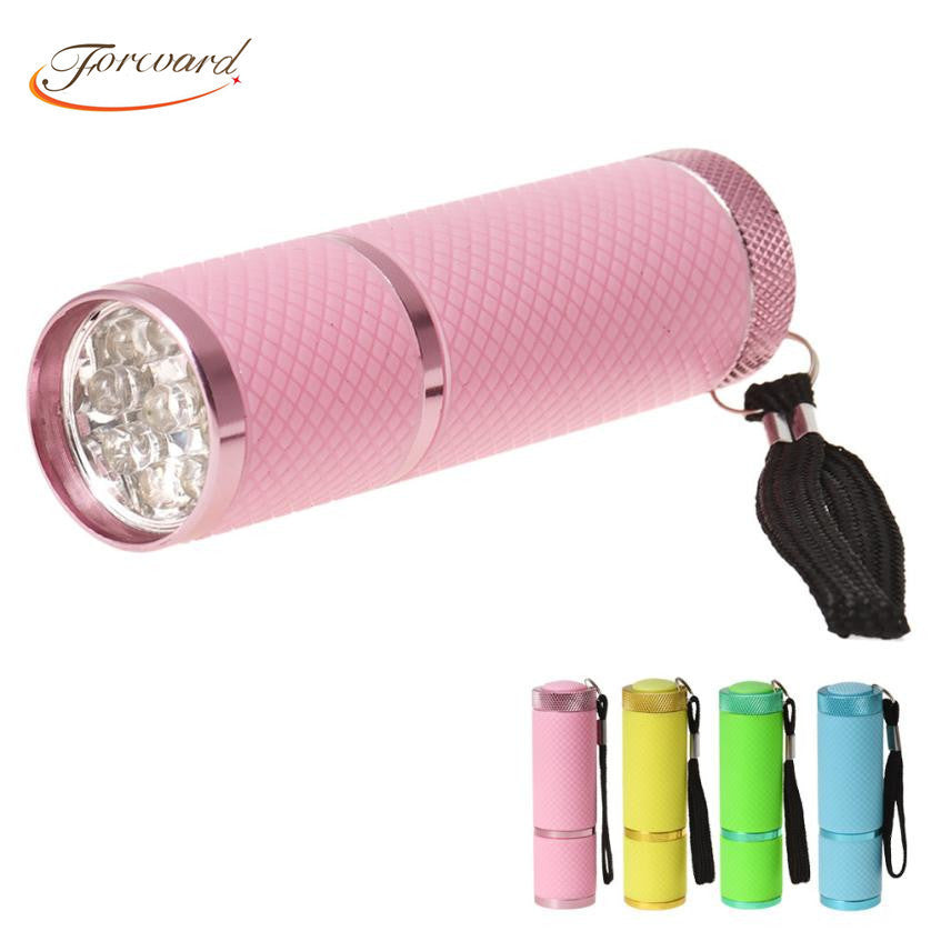 Forward Women Mini Portable 9 LED Nail Dryer Curing Nail Art Lamp Flashlight Torch For UV Gel Nail Polish  ILML