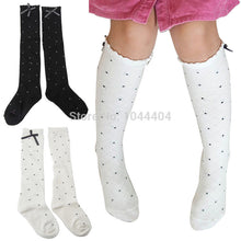 FreeLittle Girls Bowknot Polka Dot Cotton Knee Highs Kids In Tube Sockedia Corta ILML
