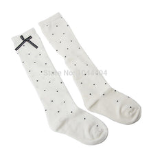 FreeLittle Girls Bowknot Polka Dot Cotton Knee Highs Kids In Tube Sockedia Corta ILML