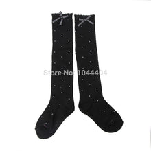 FreeLittle Girls Bowknot Polka Dot Cotton Knee Highs Kids In Tube Sockedia Corta ILML