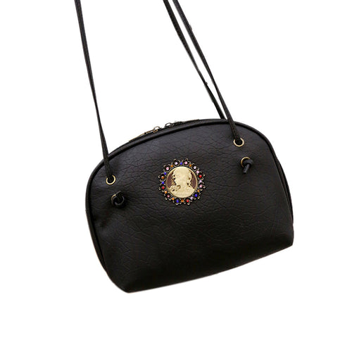 Shining Vintage Women leather Shoulder Bag Satchel Hbag Retro Beautiful women pattern Logo Messenger Bag ILML