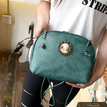Shining Vintage Women leather Shoulder Bag Satchel Hbag Retro Beautiful women pattern Logo Messenger Bag ILML