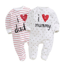 Funny born Baby Cotton Long Sleeve Rompers Love Mummy Daddy Clothes Y2 ILML
