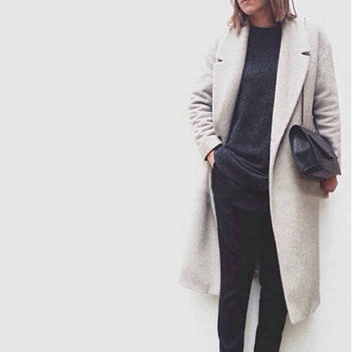 Girl Women Full Length Long Loose Trench Warm Military Coat Outwear ILML