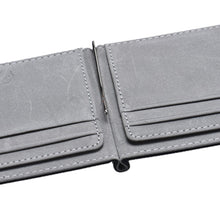 Goforward Mens Leather Silver Money Clip Slim Wallets Black ID Credit  ILML