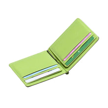 Goforward Mens Leather Silver Money Clip Slim Wallets Black ID Credit  ILML