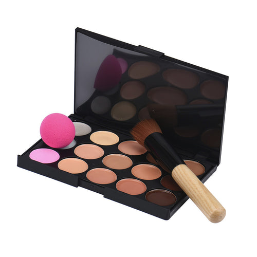 Goforward 15 Colors Makeup Concealer Contour Palette Water Sponge Puff powder Makeup Brush Liquid Foundation Make up Brush ILML