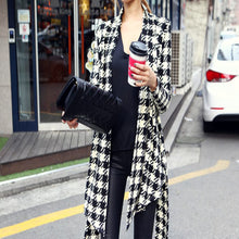 Goforward Women Clothing Korean Womens Houndstooth Pattern Thin Cardigan Coat Jacket Outwear  ILML