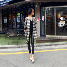 Goforward Women Clothing Korean Womens Houndstooth Pattern Thin Cardigan Coat Jacket Outwear  ILML