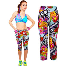 Goforward High Waist Stretched Women Pants Slim Printed Stretch Cropped Leggings Pants ILML