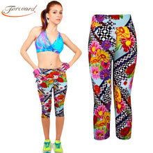 Goforward High Waist Stretched Women Pants Slim Printed Stretch Cropped Leggings Pants ILML