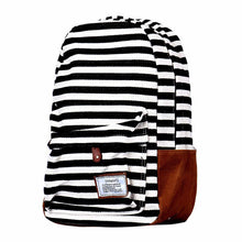 Goforward Girl Boy Double-Shoulder Sweet Striped Canvas Backpack Schoolbag School Bag  ILML