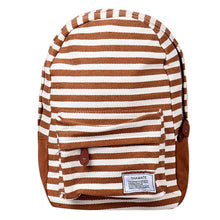 Goforward Girl Boy Double-Shoulder Sweet Striped Canvas Backpack Schoolbag School Bag  ILML