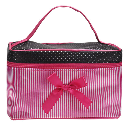 Goforward Square Bow Stripe Makeup Cosmetic Bag  ILML