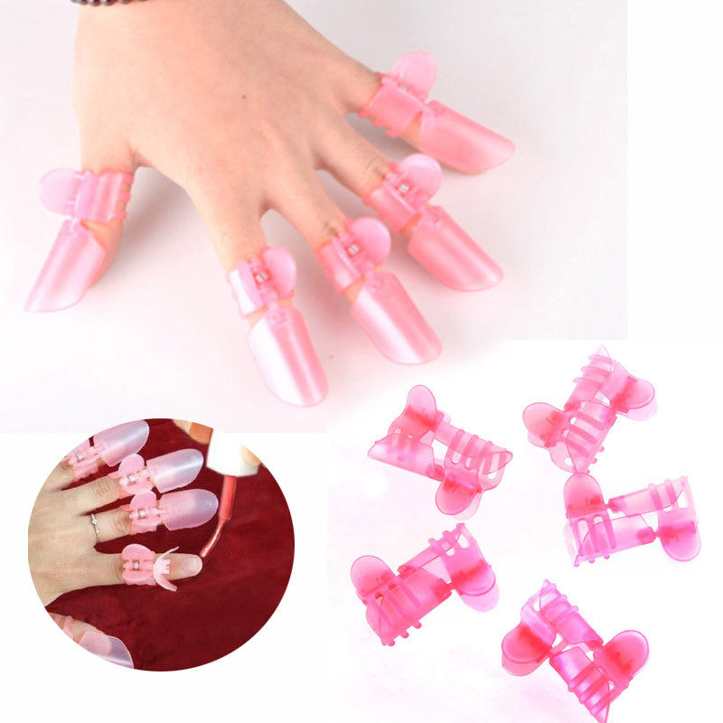 Goforward 10PCS Manicure Finger Nail Art Design Tips Cover Polish Shield Protector Clip  ILML
