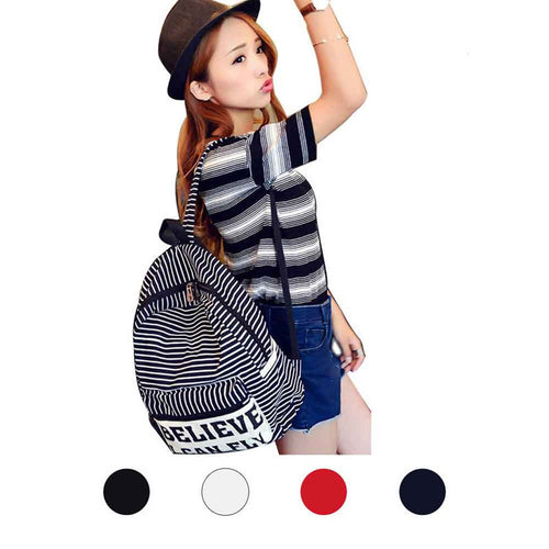 Goforward Backpack For Student Teenager School Backpack Women's Casual Stripe Travel Daypacks Men Canvas Laptop Bookbag Backpack ILML