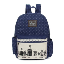 Goforward Design Women Cartoon Printing Double-Shoulder Bag Backpack Schoolbag Canvas Backpacks Bags Rucksack ILML