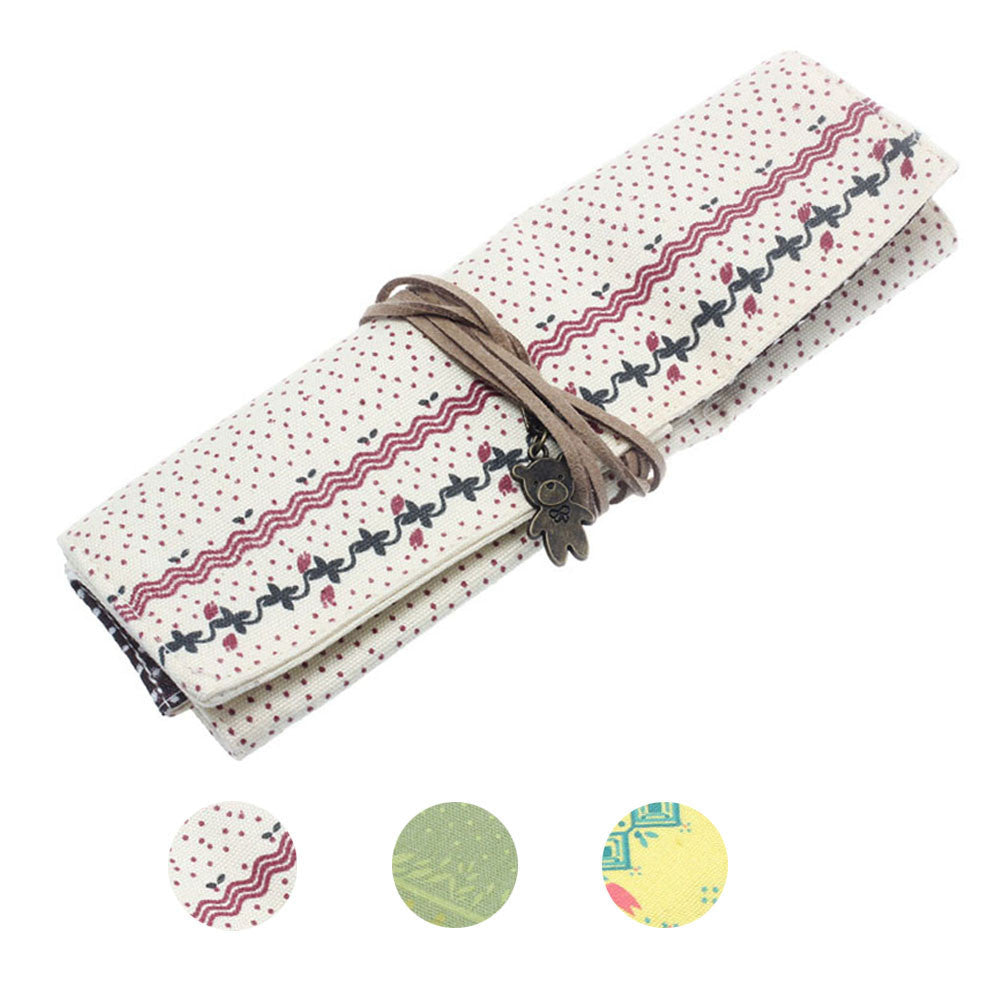 Goforward Canvas Pencil Pen Case Makeup Cosmetic Pouch Brush Holder Bag  ILML