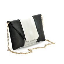 Goforward Women Lady Banquet Messenger Bag Leather Black With White Color Bag  ILML