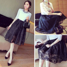 Goforward Womens Double Layer Pleated Retro Plaid Long Elastic Waist Skirt ILML