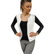 Goforward Womens Cool Leather Long Sleeve Coat Quilted Asymmetric Zip Jacket Parka Coat Plus Size ILML