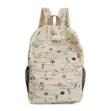 Goforward Campus Girl Women Cartoon Printing Shoulder Bag Backpack Schoolbag Canvas Backpacks Bags Rucksack ILML