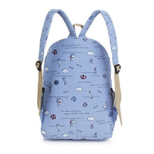Goforward Campus Girl Women Cartoon Printing Shoulder Bag Backpack Schoolbag Canvas Backpacks Bags Rucksack ILML