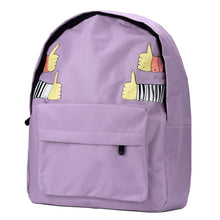 Goforward Fasion Women Girl Double-Shoulder Thumb Thumb up Canvas Backpack Schoolbag  ILML