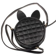 Goforward Women Girl able Rabbit Ear Round Artificial Leather Black Hbag Portable Shoulder Messenger Mini Bag ILML