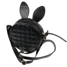 Goforward Women Girl able Rabbit Ear Round Artificial Leather Black Hbag Portable Shoulder Messenger Mini Bag ILML