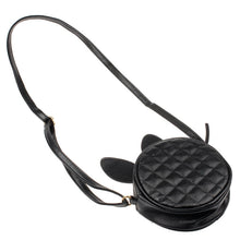 Goforward Women Girl able Rabbit Ear Round Artificial Leather Black Hbag Portable Shoulder Messenger Mini Bag ILML