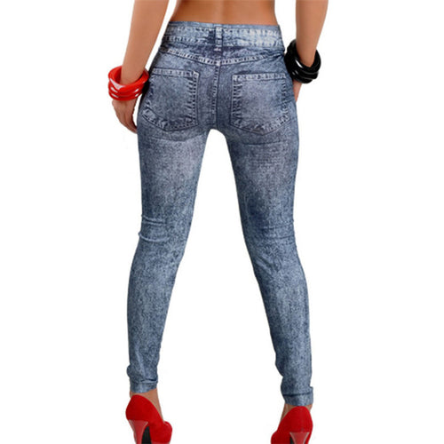 Goforward Women Denim Snowflake Skinny Stretch Sexy Soft Tights Pants  ILML