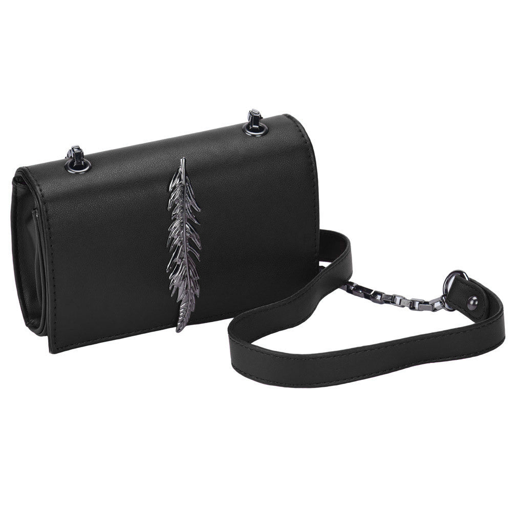Goforward Value Girl Leather Mini Small Feather Metal Chain Shoulder Bag Hbag Messenger Amazing  ILML