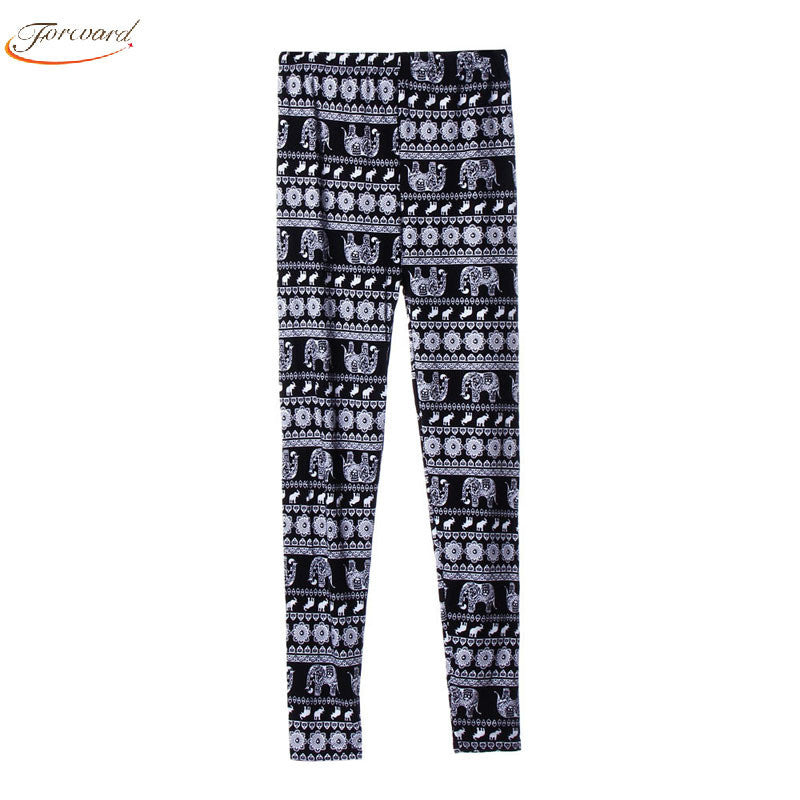 Goforward Women Leggings Sexy Elastic Trousers Slim Cartoon Printed Pattern Leggings Pants Women Ladies One Size Leggings ILML