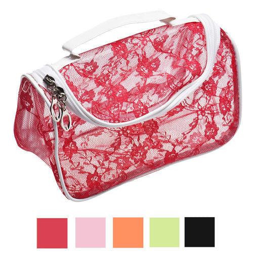 Gorforward Lace Hook Flower PVC Cosmetic Bag  ILML