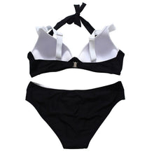 Halterneck Style Women Bandage Swimwear Bra and Panties Set Push-up Padded Bra Swimsuit LY3 ILML