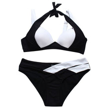 Halterneck Style Women Bandage Swimwear Bra and Panties Set Push-up Padded Bra Swimsuit LY3 ILML