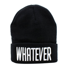 Hat Black White Whatever Letter Casual Hip-Hop Hats Knitted Wool Skullies Beanie Warm Hat For Men Women Touca Gorro ILML