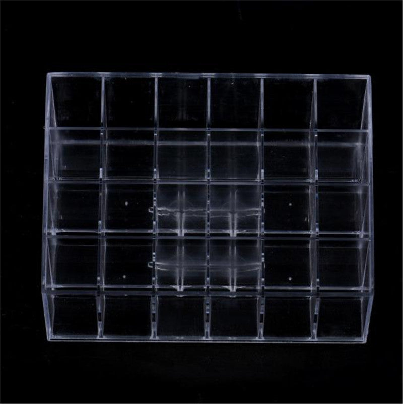 Generic 24 St Trapezoid Clear Lipstick Lotion Makeup Cosmetic Holder Case Storage Display St  ILML