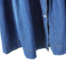 Plus Size Women Clothing Denim Dress Slim Cowboy Casual A Line Dress With Buttons ILML