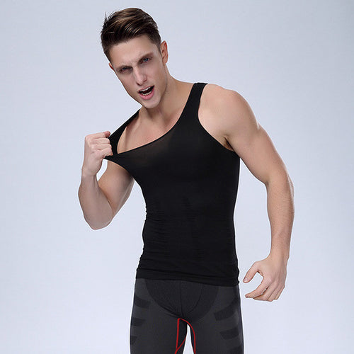 Men Body Shapers Vest Corsets Sleeveless Tee Shirt Tank Tops ILML