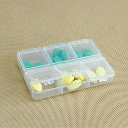 6 D Tablet Pill Box Holder Medicine Case Storage Organizer Container P1 ILML