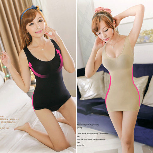 Body Shapers Women Sexy Women Waist Trainer Slim Tops Push -up Long Vest Underwear Tops  ILML